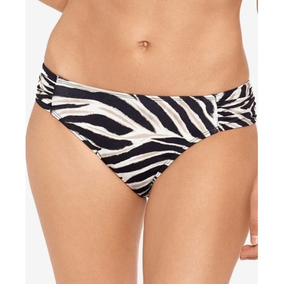 Lauren Ralph Lauren Other - Lauren‎ Ralph Lauren Zebra Print Ruched Swim Bikini Bottoms